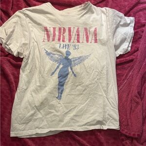 NIRVANA Kids Tee - Cream and Blue